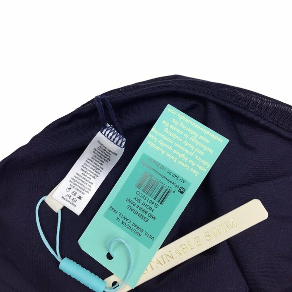 Sea Level Australia Essentials Mid Bikini Swim Bottoms Navy Blue 10 US Stretch - Picture 6 of 6